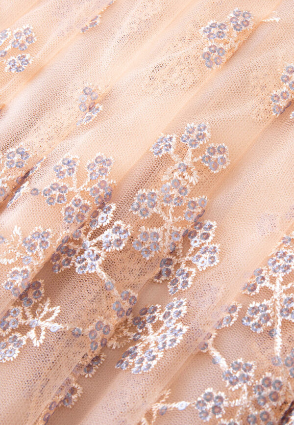Puff-sleeve Sequined Pleated-detail Mesh Dress - Image 5