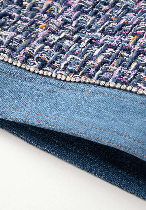 Hollow-carved Button Patchwork Denim Jacket - Image 8