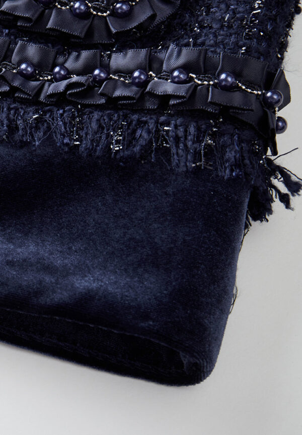 Contrasting-panel Detail Ruffle-detail Crystal-button Lurex Jacket - Image 6