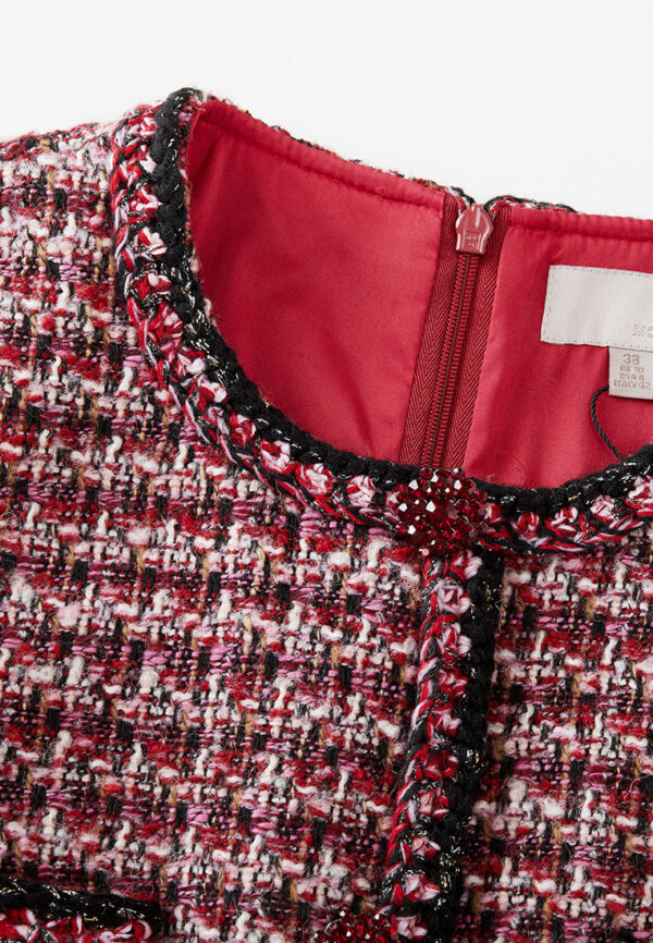 Contrasting-trim Checked Tweed Dress - Image 3