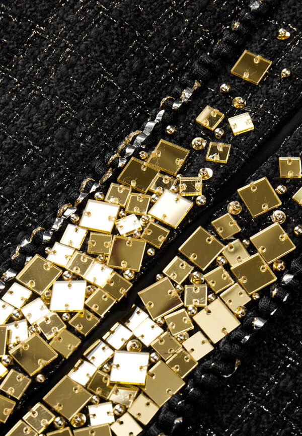 Prestige Chinese Button Square-sequin Stand Collar Jacket - Image 4