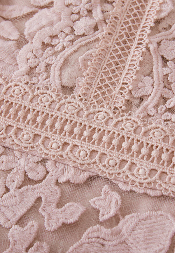 Layered Panelle-detail Puff-sleeve Lace Dress - Image 6