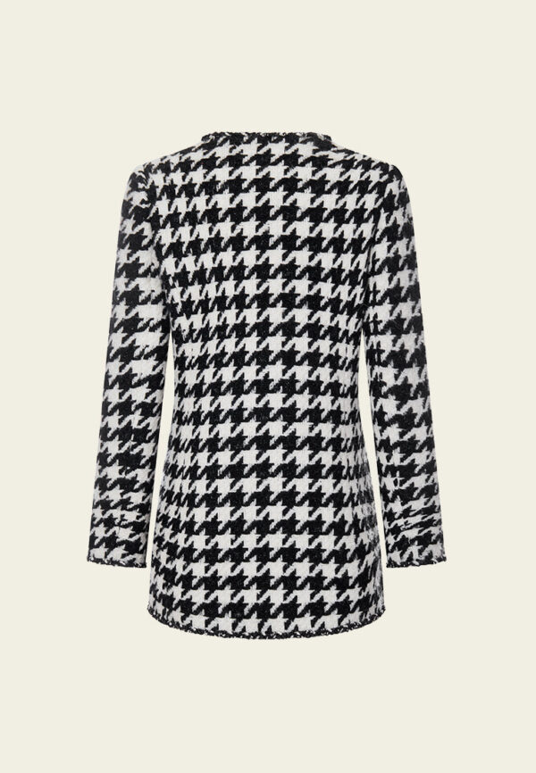 Embellished Black-and-white Houndstooth Jacket - Image 2