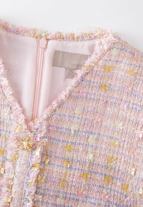 Frayed-detail V-neck Belted Dress - Image 3