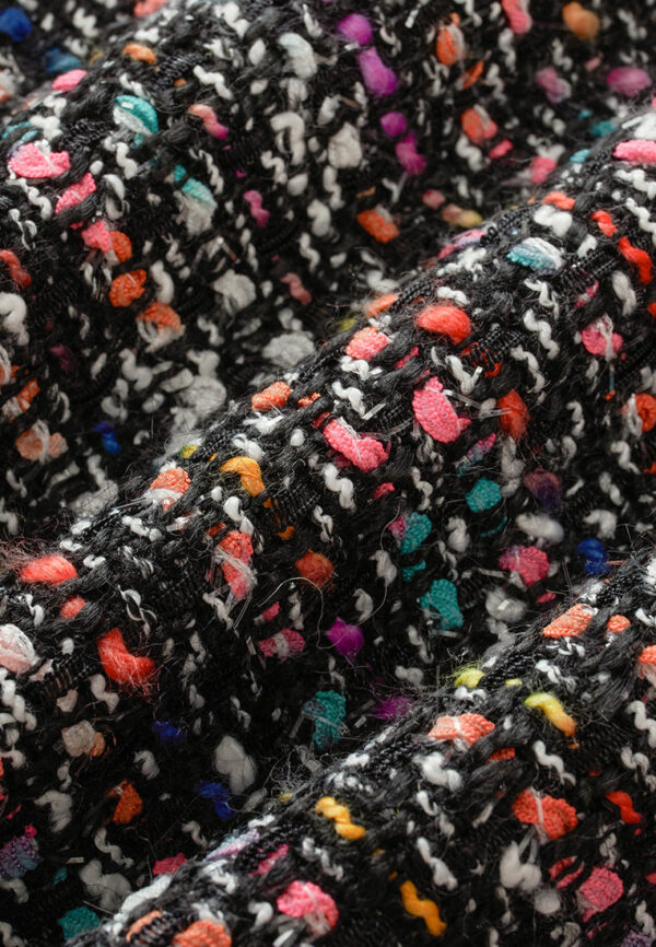 Mixed tweed Hollow-carved Crystal Button Flared Trousers - Image 8