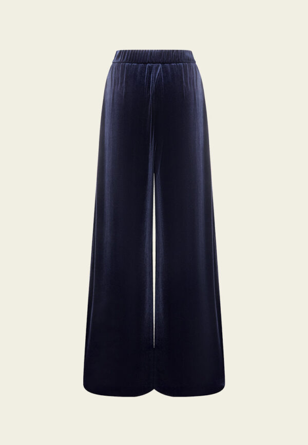 Velvet Wide-leg Elasticated Pants - Image 2