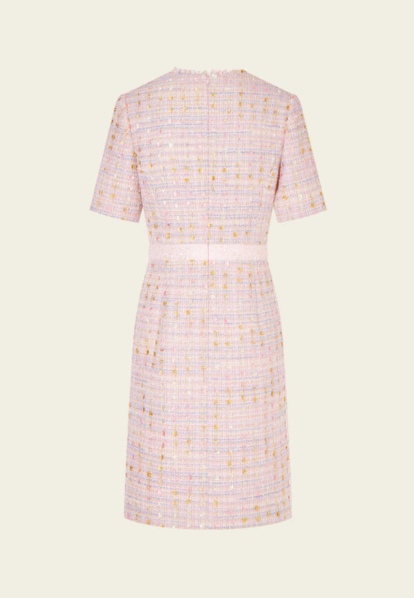 Frayed-detail V-neck Belted Dress - Image 2