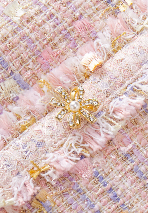 Frayed-detail V-neck Belted Dress - Image 4