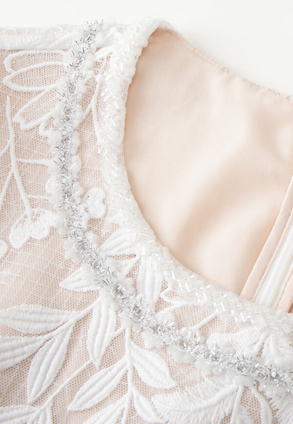 Frayed Lurex-detail Embroidered Mesh dress - Image 3