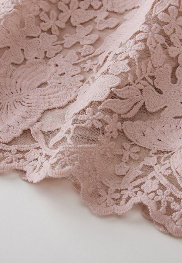 Layered Panelle-detail Puff-sleeve Lace Dress - Image 5