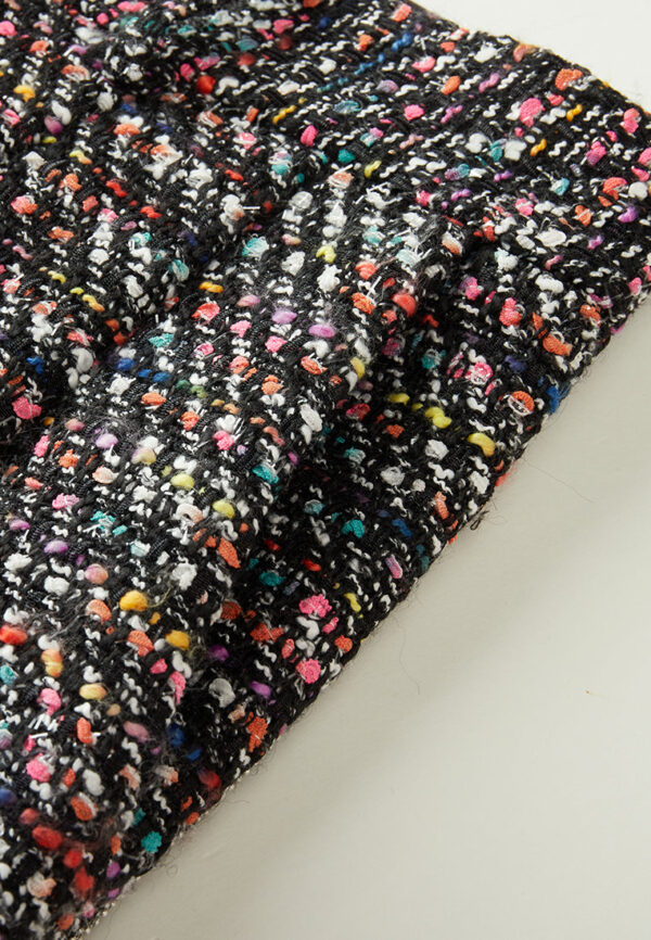 Mixed tweed Hollow-carved Crystal Button Flared Trousers - Image 6
