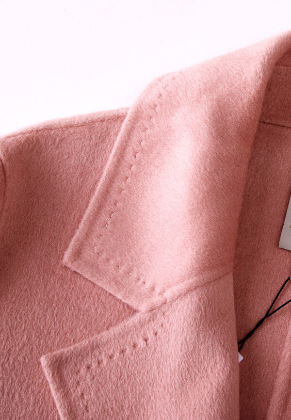 Shawl-Lapel Wrap-knotted Patch-pocket Coat - Image 3