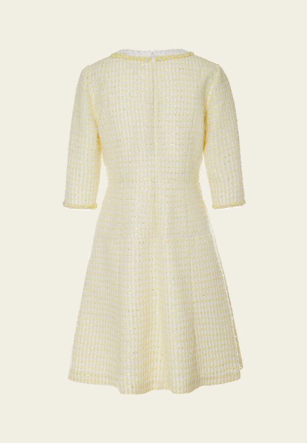 Contrasting-trim Braided-detail Sequin-detail A-line Dress - Image 2