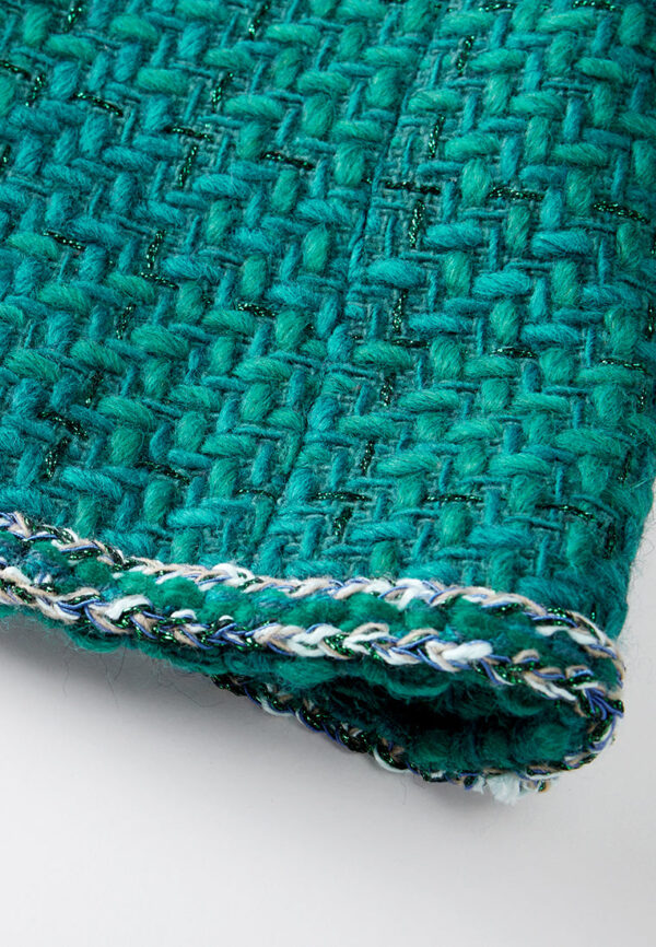 Emerald Contrasting-trim Tweed Jacket - Image 6