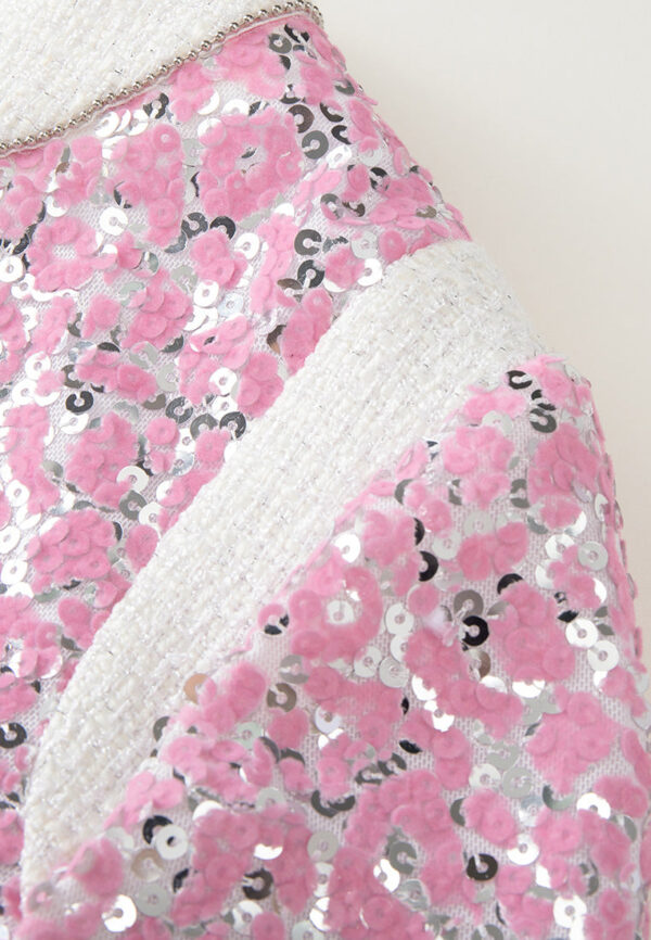 Contrasting-trim Sequined Jacket - Image 4