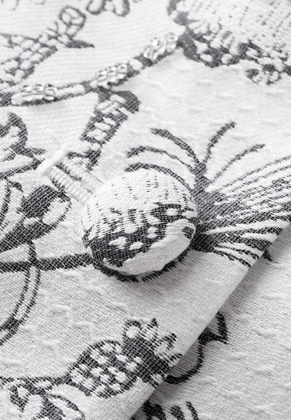 Cap-sleeves Peal-and-crystal-embellished Jacquard Waistcoat - Image 7