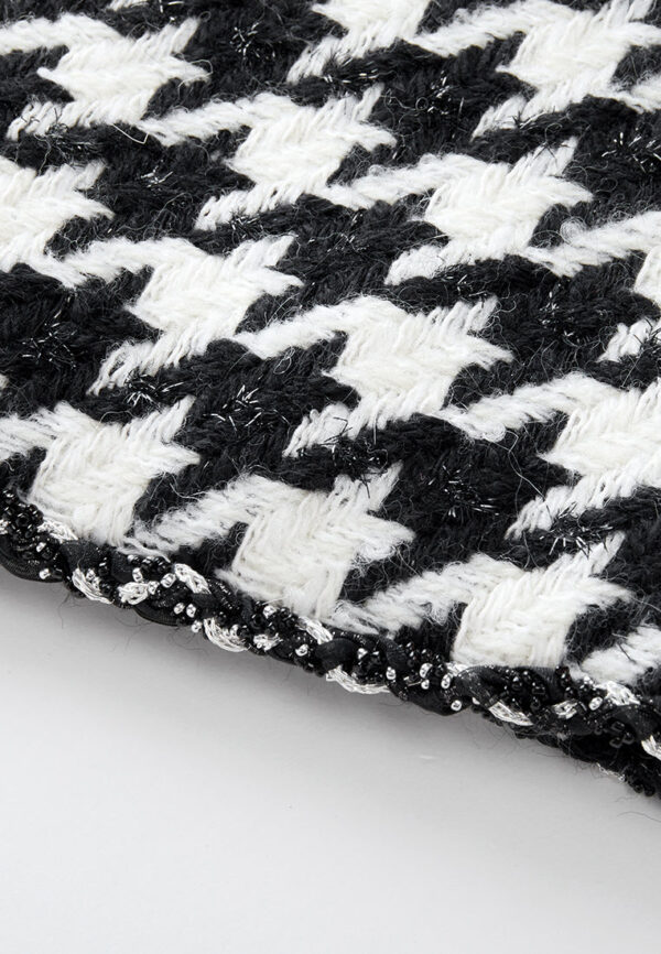 Embellished Black-and-white Houndstooth Jacket - Image 6
