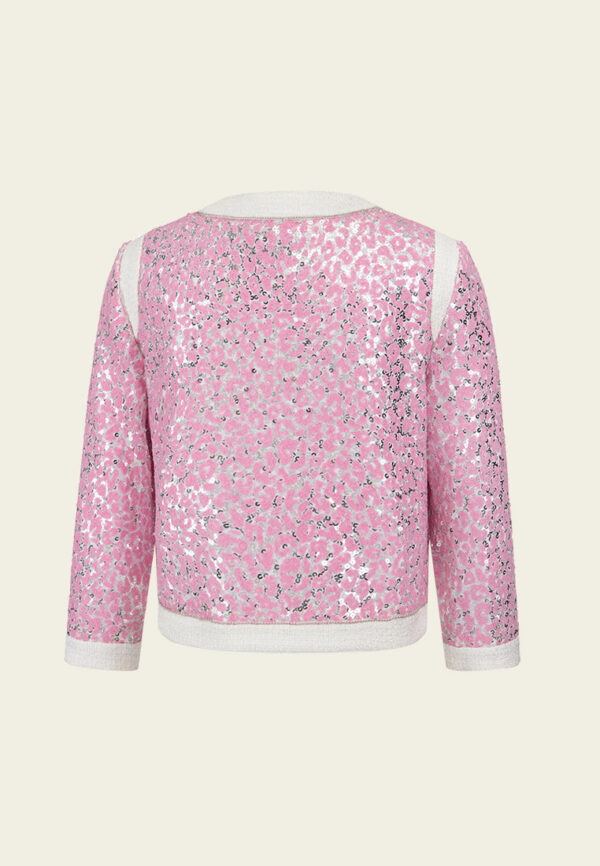 Contrasting-trim Sequined Jacket - Image 2