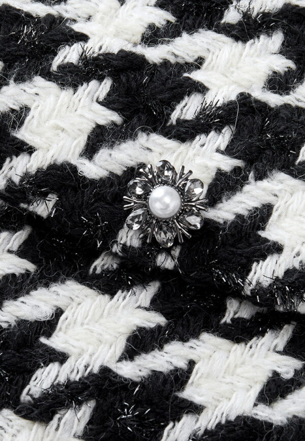 Embellished Black-and-white Houndstooth Jacket - Image 4