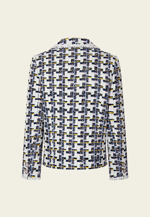 Single-breasted Peak-lapel Houndstooth Jacket - Image 2