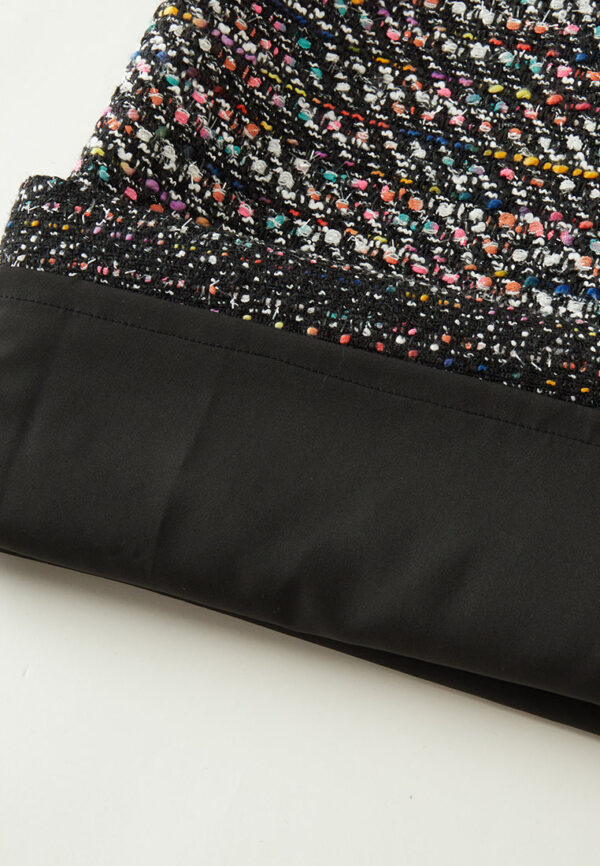 Mixed tweed Hollow-carved Crystal Button Flared Trousers - Image 7