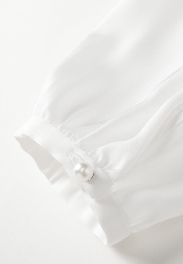 Appliqué Patchwork Puff-sleeve Top - Image 7