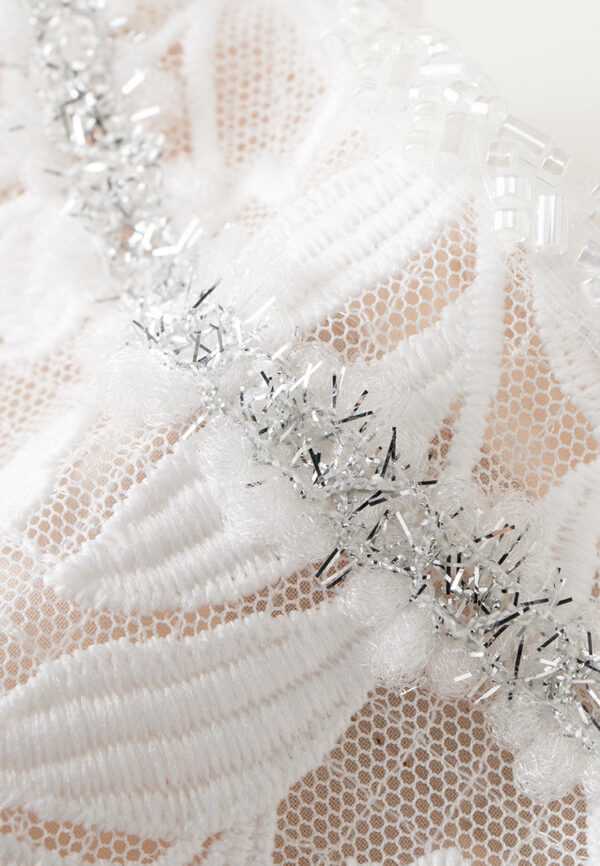Frayed Lurex-detail Embroidered Mesh dress - Image 4