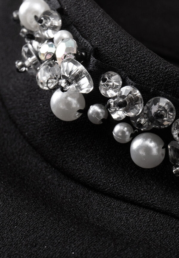 Embellished Stand-collar Jersey top - Image 4