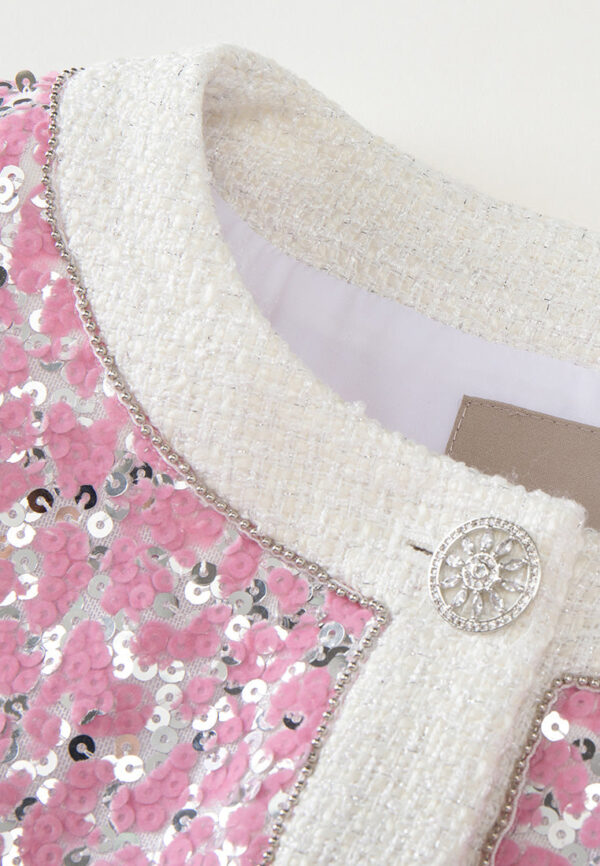 Contrasting-trim Sequined Jacket - Image 3