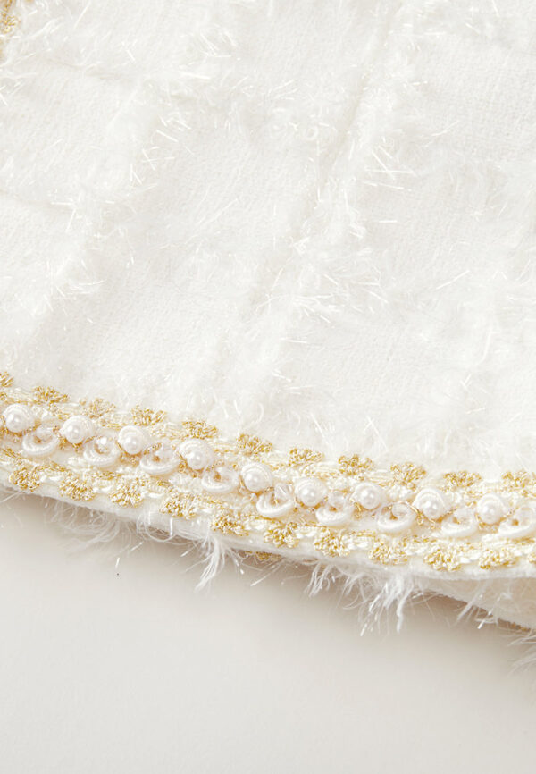 Checked Frayed-detail Embellished-trim Patch-pocket Jacket - Image 6