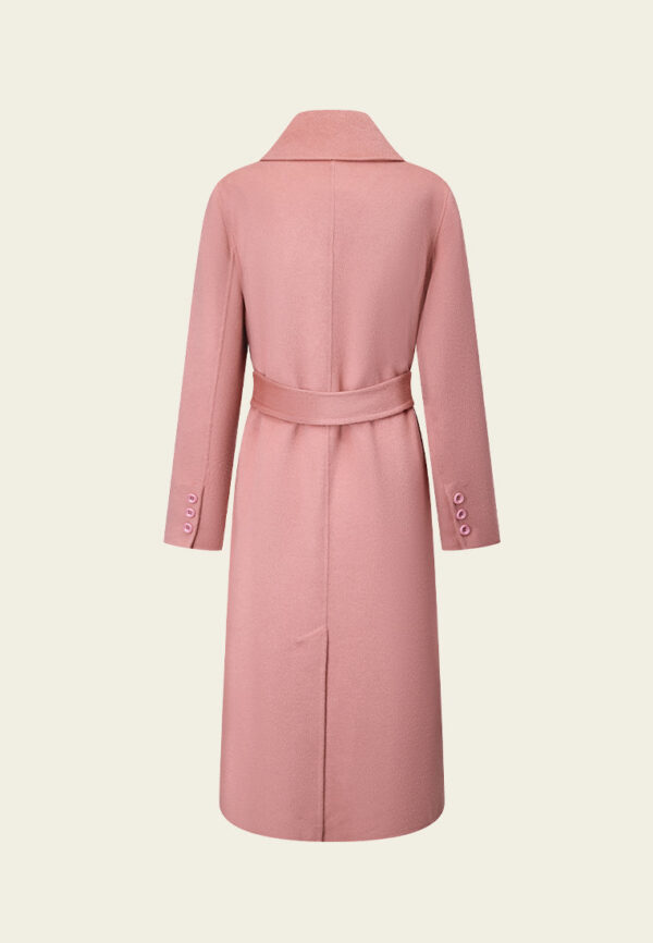 Shawl-Lapel Wrap-knotted Patch-pocket Coat - Image 2