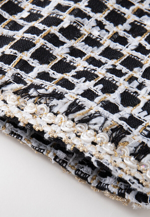 Structured Black-and-white Embellsihed Jacket - Image 4