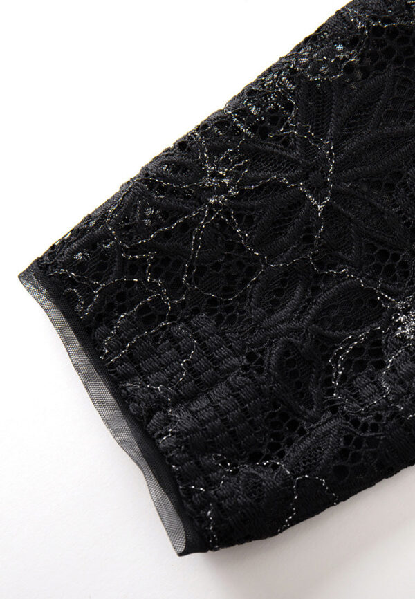 Lace-on-mesh Lurex-detail Crystal-embellished Bow-detail Shirt - Image 5