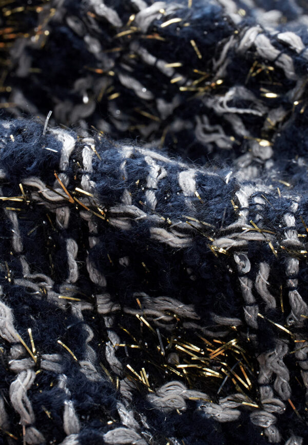 Contrasting-panel Detail Rough-cut Checked Lurex Jacket - Image 8