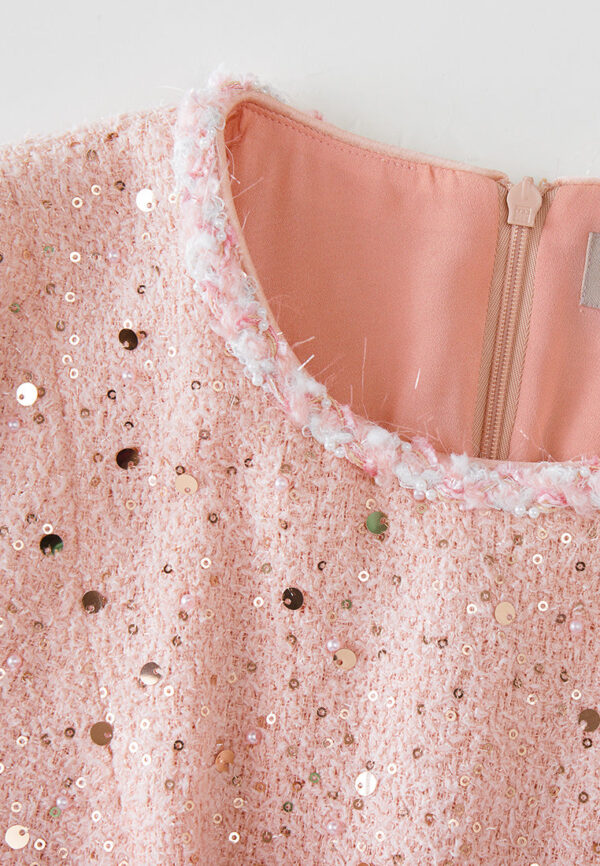 Sequin-detail Frayed-detail Slim-fit Dress - Image 3