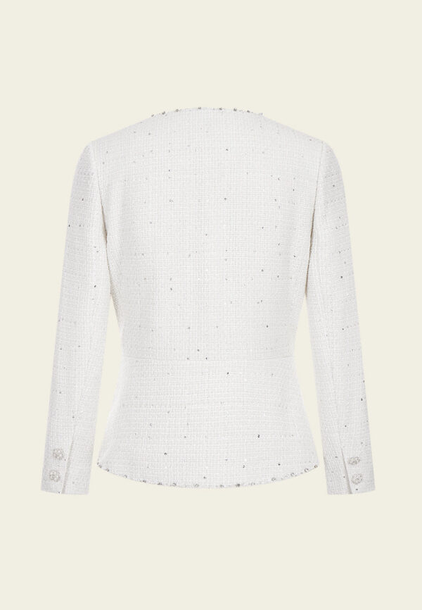 Embroidery Lace Flower Sequin-detail Fitted-waist Jacket - Image 2