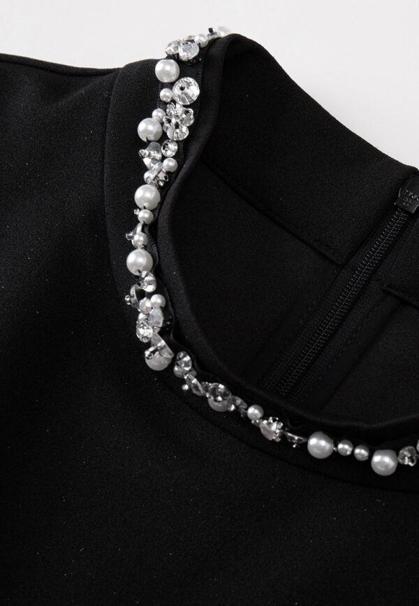 Embellished Stand-collar Jersey top - Image 3