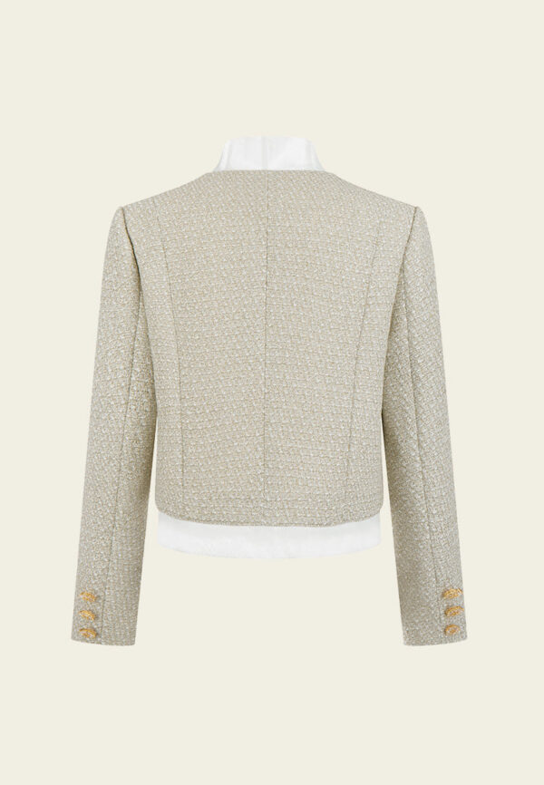 Chiffon-trim Double-breasted Jacket - Image 2