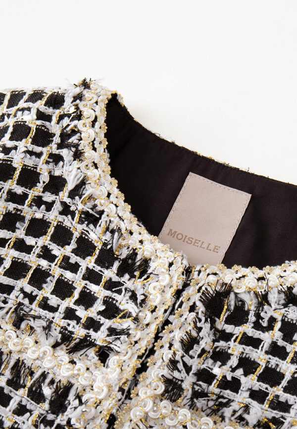 Structured Black-and-white Embellsihed Jacket - Image 3